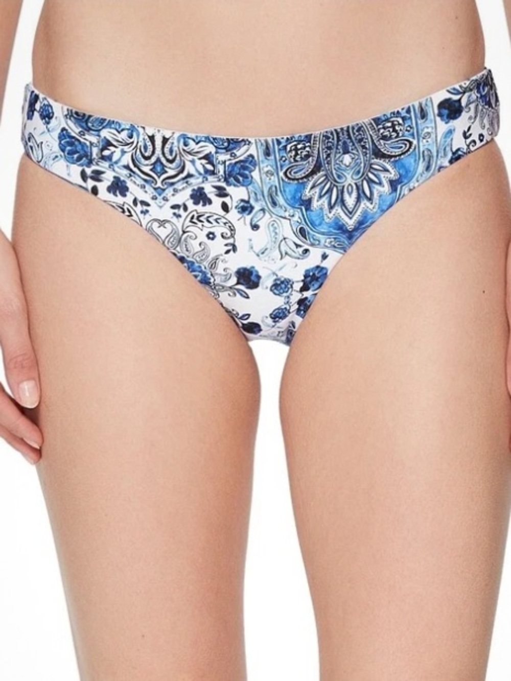 Seafolly White & Blue reversible Paisley Bikini Bottom